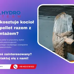 Kocioł na pellet to ekologiczne rozwiązanie. Na zdjęciu widać worek z pelletem, gotowy do zasypania do pieca.