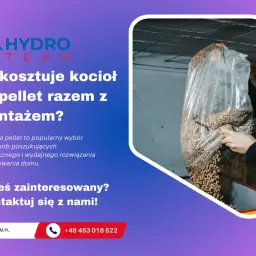 Kocioł na pellet to ekologiczne rozwiązanie. Na zdjęciu widać worek z pelletem, gotowy do zasypania do pieca.